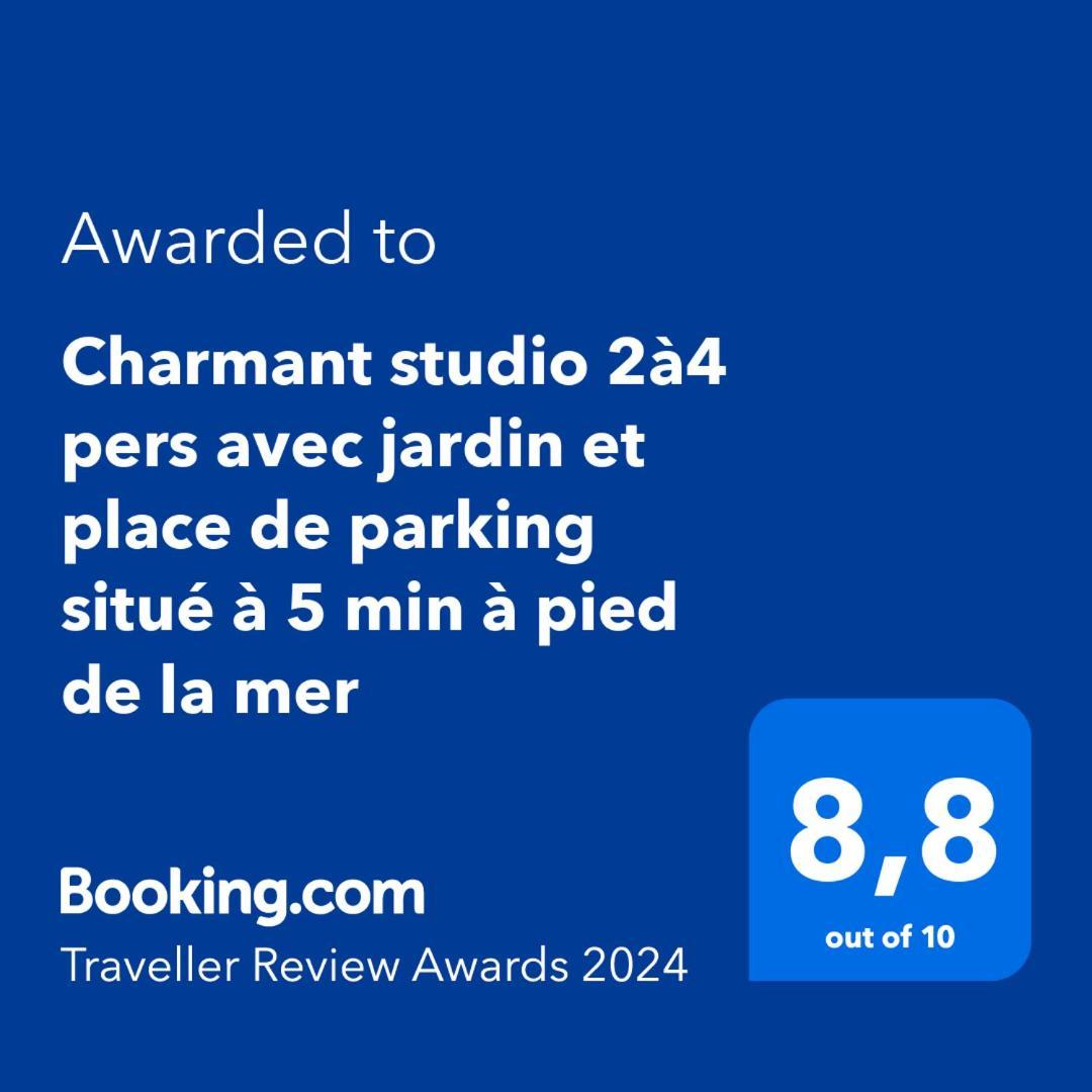 Charmant Studio 2A4 Pers Avec Jardin Et Place De Parking Situe A 5 Min A Pied De La Mer 邦多勒 外观 照片